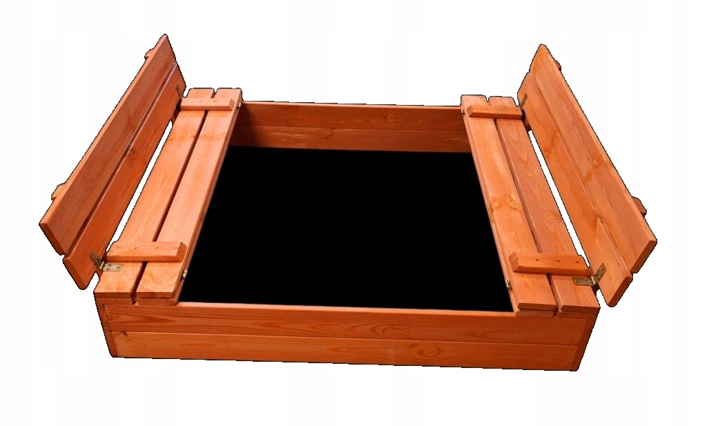 VEĽKÉ DREVENÉ PIESKOVISKO PRE DETI, UZATVORENÉ, S LAVICAMI, 120 cm, IMPREGNOVANÉ